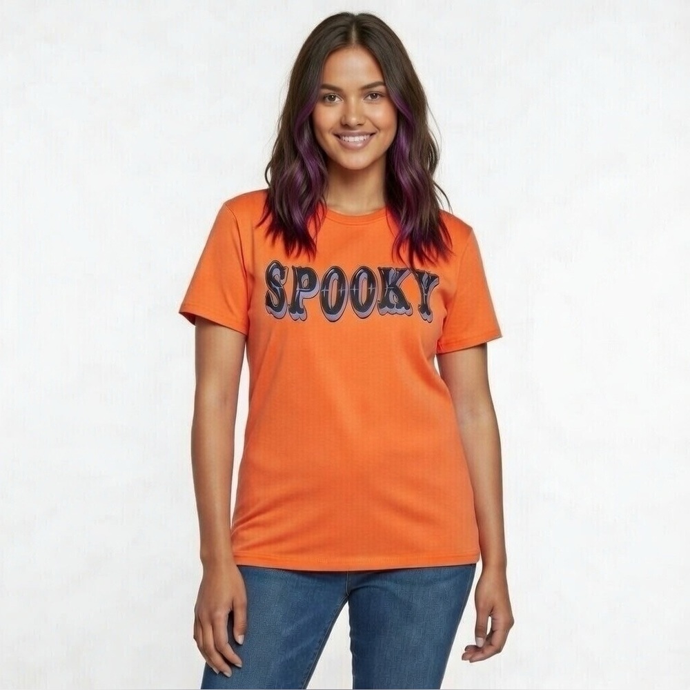 Spooky orange T-shirt sz M